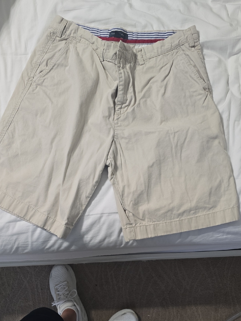 Tommy Hilfiger Light Beige Flat Front Men's Shorts